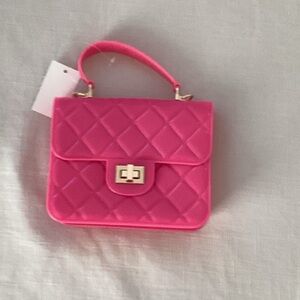Pink Plastic Quilted Handbag